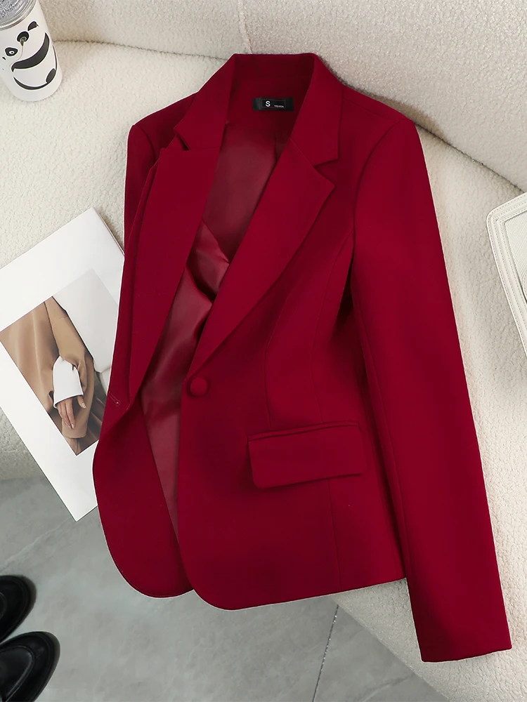 Women Formal Wear With Black Blazer - Żeńska marynarka, czerwona, zielona, beżowa, czarna,