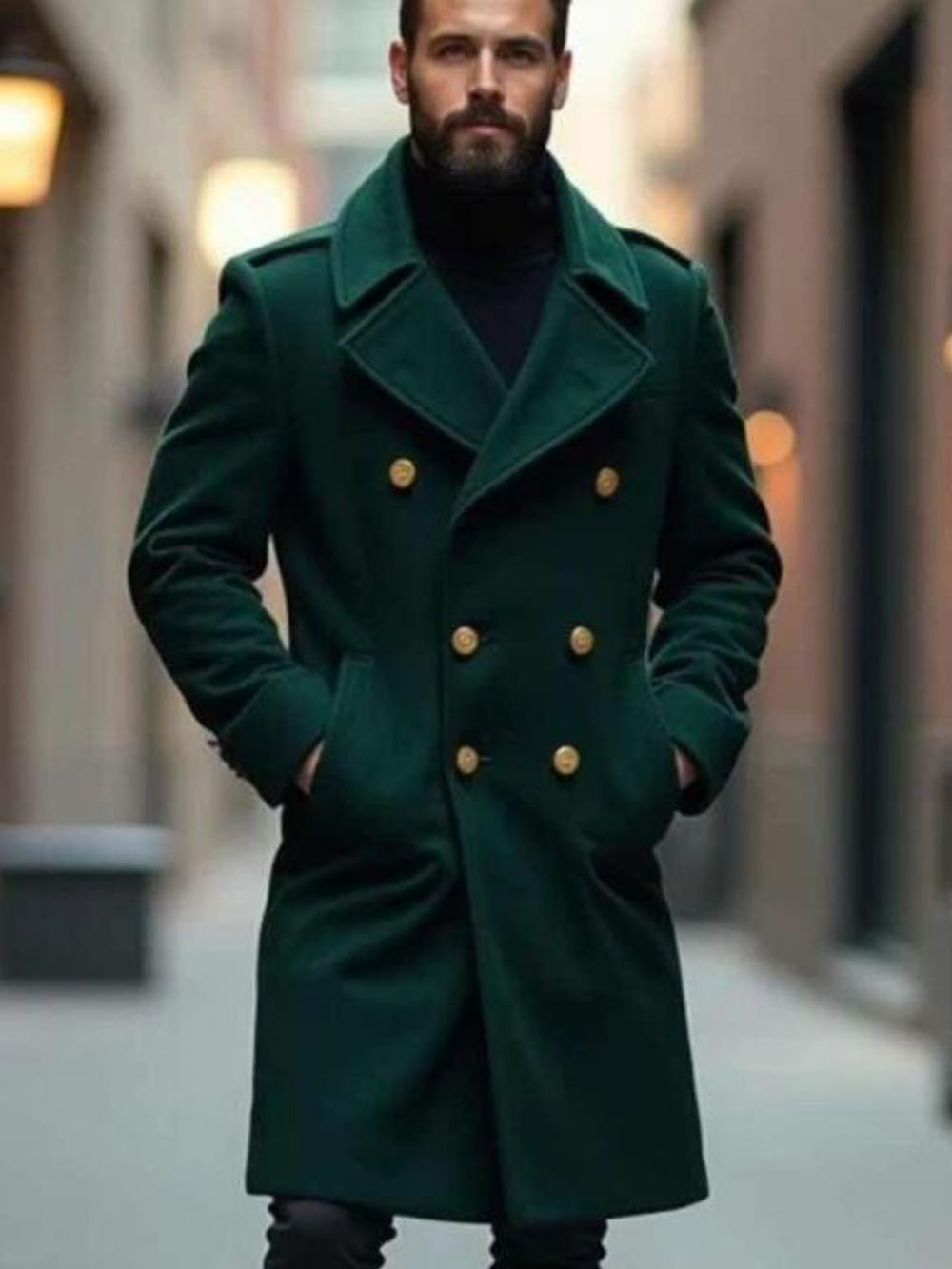 Trench Coat Formal - Klasyczny trencz z mieszanki wełny tweedowej,