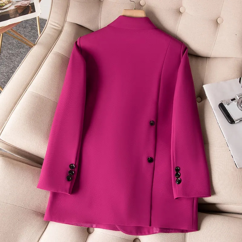 Women Formal Wear With Black Blazer - Damskie formalne marynarki 2023 nowe różane