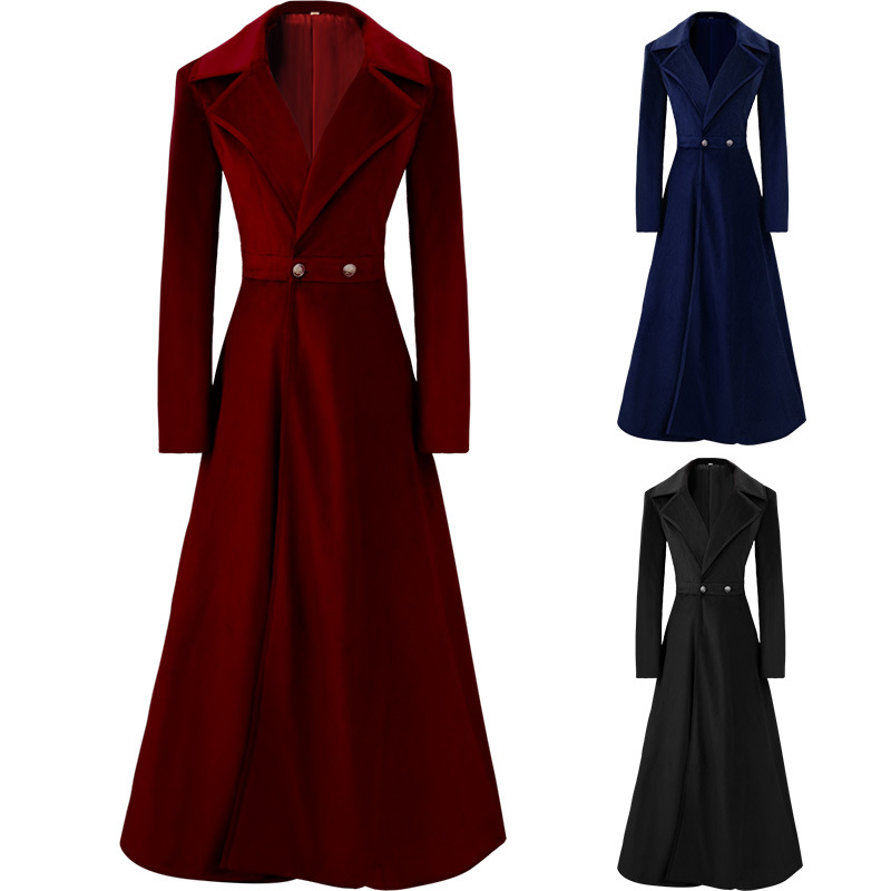 Trench Coat Formal - Damski elegancki płaszcz trencz z wyciętymi