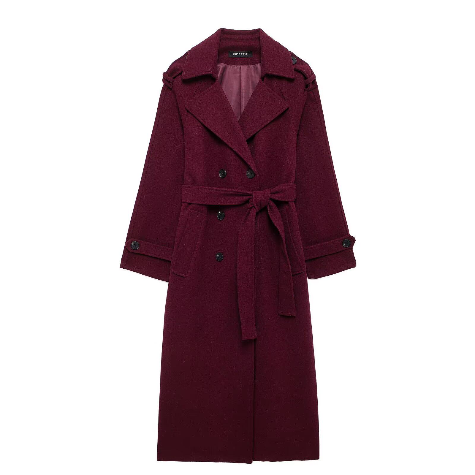 Damski czarny trencz dwurzędow – Trench Coat Formal recenzja i cena