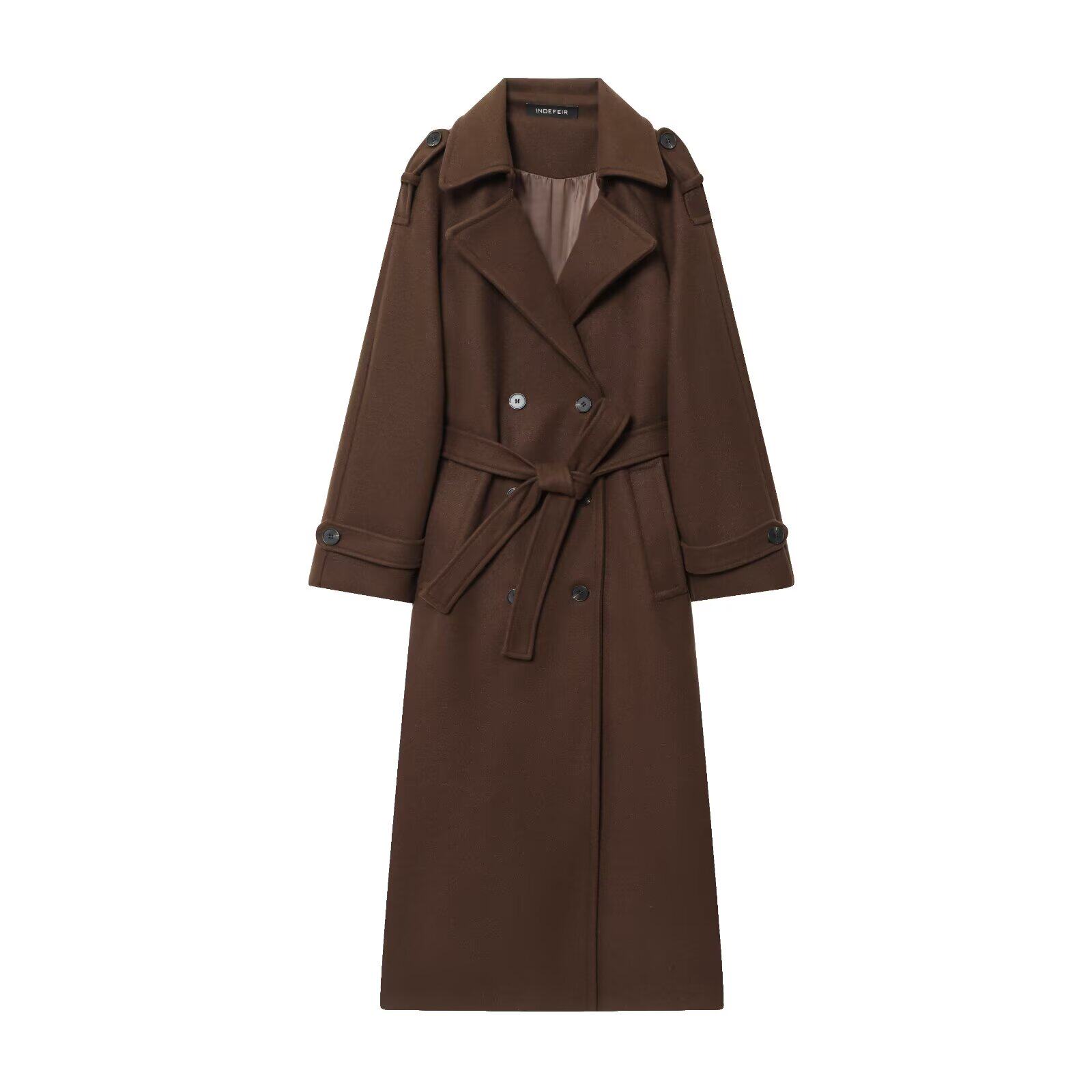 Damski czarny trencz dwurzędow – Trench Coat Formal recenzja i cena