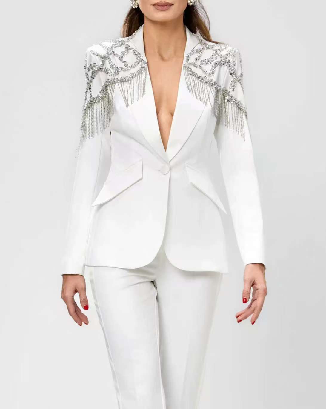 Damski garnitur z kryształkami – Women'S Formal Wear For Wedding Guest recenzja i cena