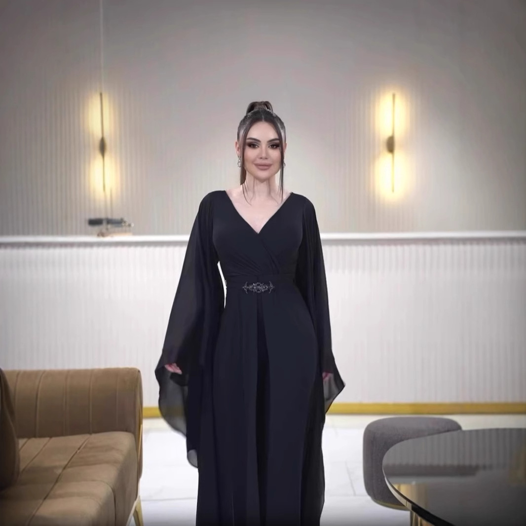 Arabia Czarna Sukienka Kombine – Women'S Formal Jumpsuit Evening Wear recenzja i cena