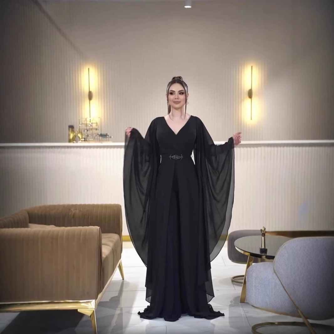 Arabia Czarna Sukienka Kombine – Women'S Formal Jumpsuit Evening Wear recenzja i cena