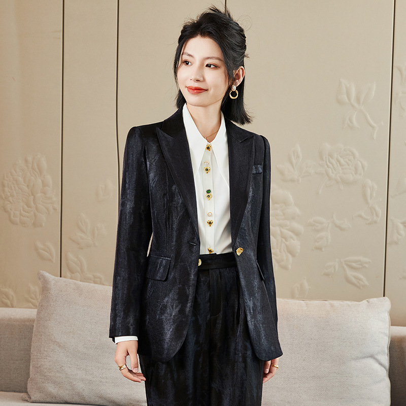 Kobiety Złoty Czarny Formalny  – Women Formal Wear With Black Blazer recenzja i cena
