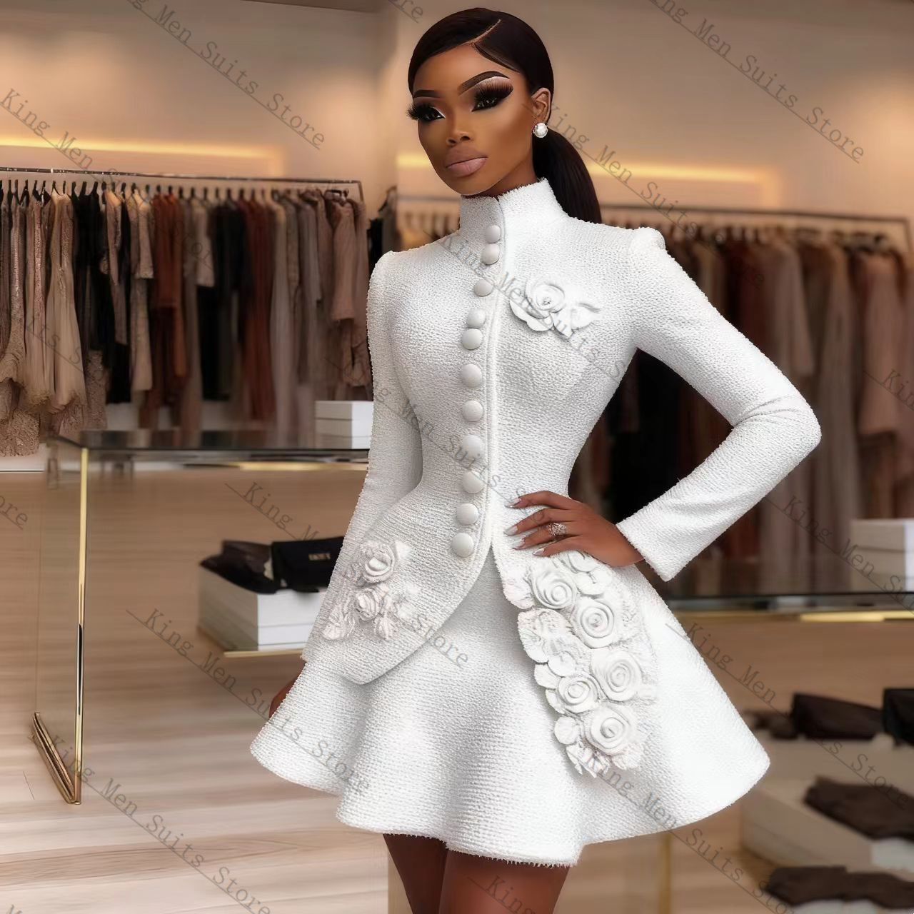 Luksusowy biały damski garnitu – Women'S Formal Wear For Wedding Guest recenzja i cena