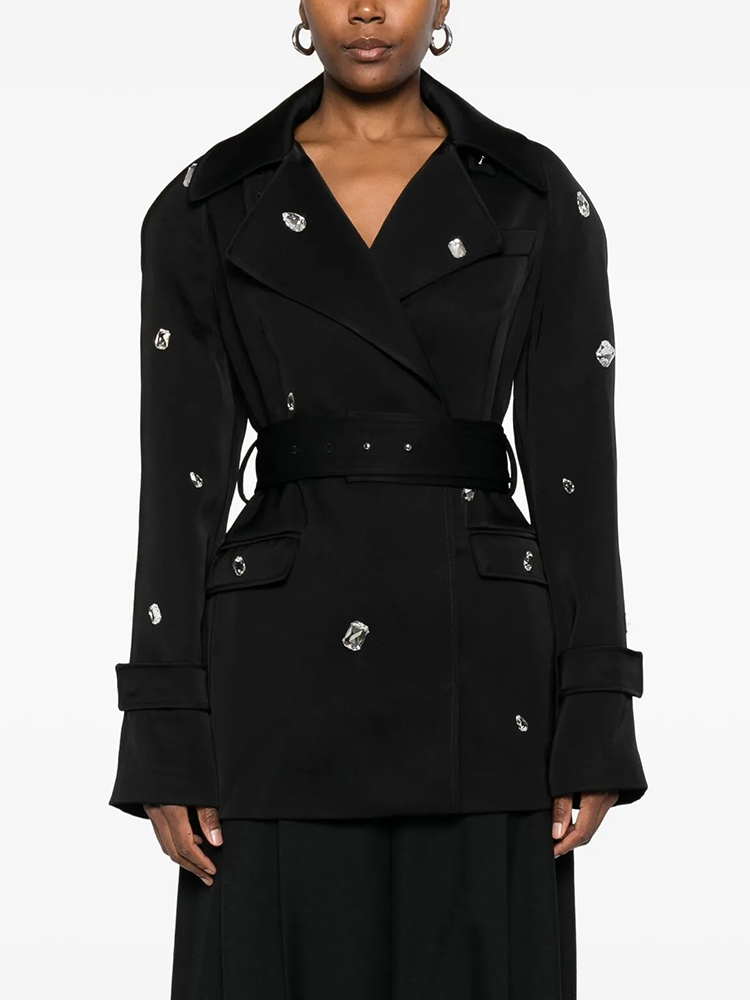 Czarny dwurzędowy trencz z sre – Trench Coat Formal recenzja i cena