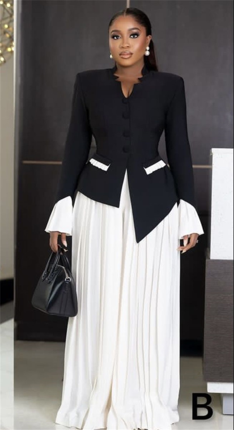 Biało-czarne damskie garnitury – Women Formal Wear With Black Blazer recenzja i cena