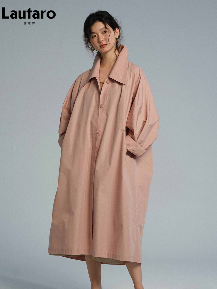 Długi, cienki, różowy trencz d – Trench Coat Formal recenzja i cena