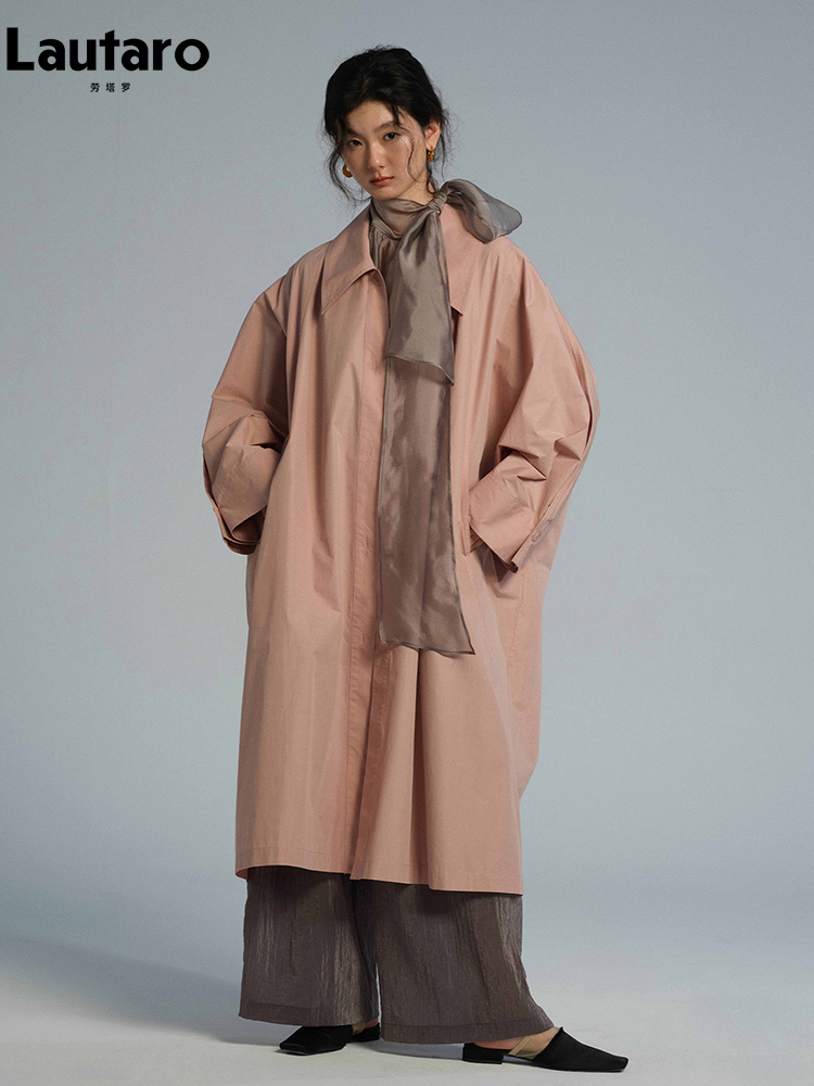 Długi, cienki, różowy trencz d – Trench Coat Formal recenzja i cena