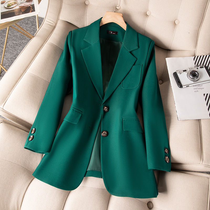 Niebieski czarny zielony damsk – Women Formal Wear With Black Blazer recenzja i cena
