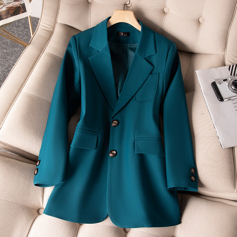 Niebieski czarny zielony damsk – Women Formal Wear With Black Blazer recenzja i cena